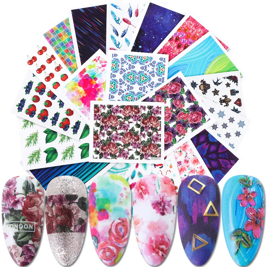 21 шт. переводные наклейки с изображением звездного неба метеора цветка листа