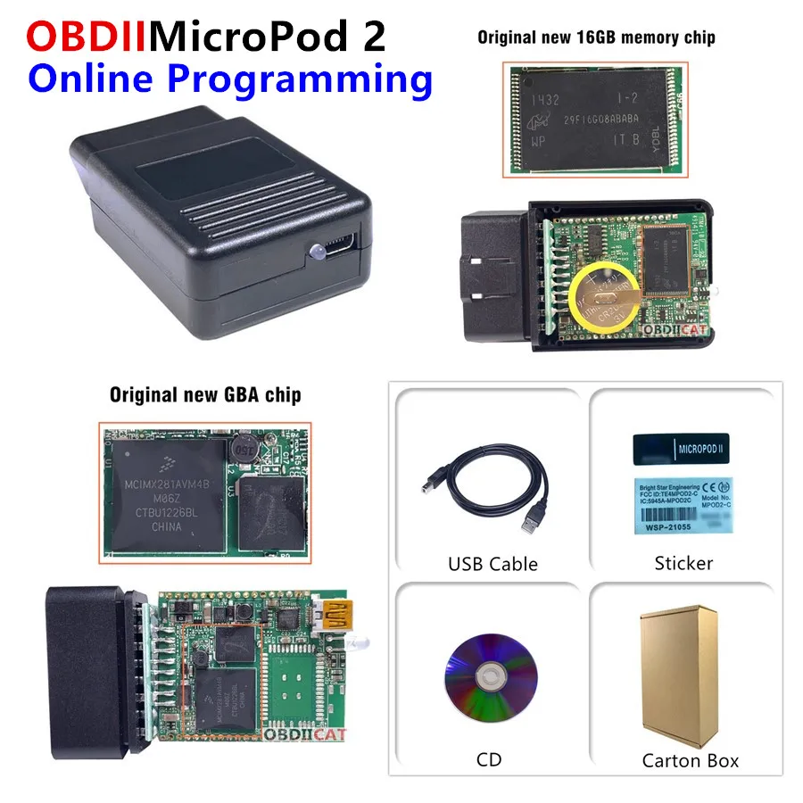 

OBDIICAT- MicroPod2 V17.04.27 Micro Pod2 With software For Chry-sler Je-ep Dod-ge Fia-t Micro-Pod 2 Support Online Programming