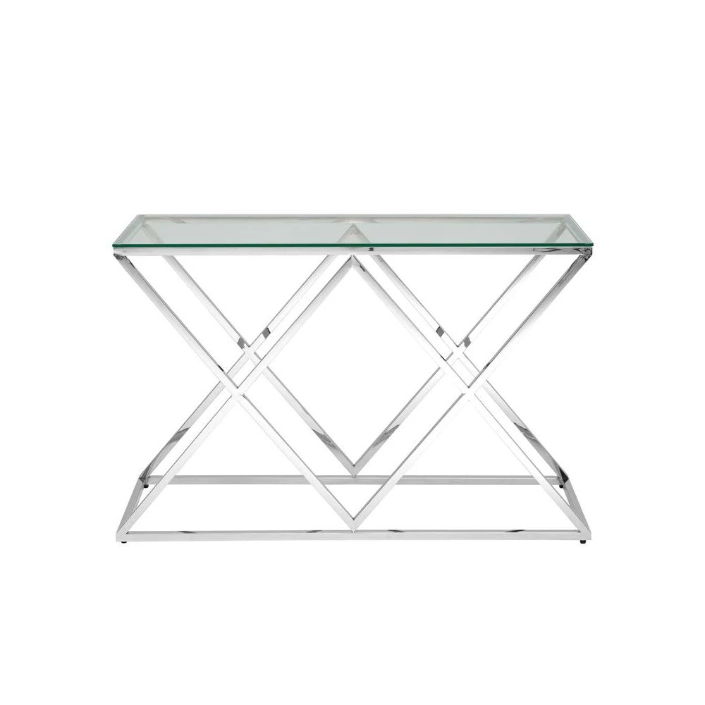 Консоль Stool Group Инсигния ECST-026 прозрачное стекло/сталь серебро |