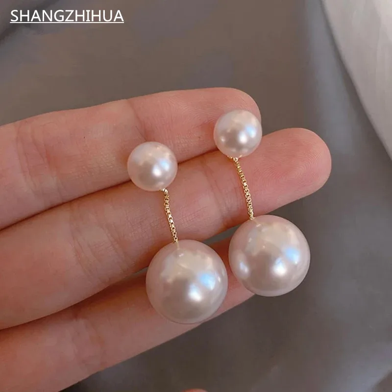 

2021 New Classic Artificial Pearl Pendant Earrings For Woman Korean Simple Jewelry Party Student Girl's Temperament Accessories