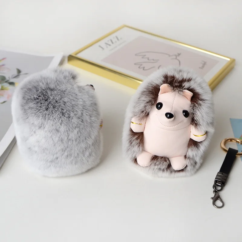 

12cm Plush Hedgehog Key Chain Plush Hedgehog Key Pendant Animal Stuffed Anime Car Fur Gifts Women Girl Bag Accessory