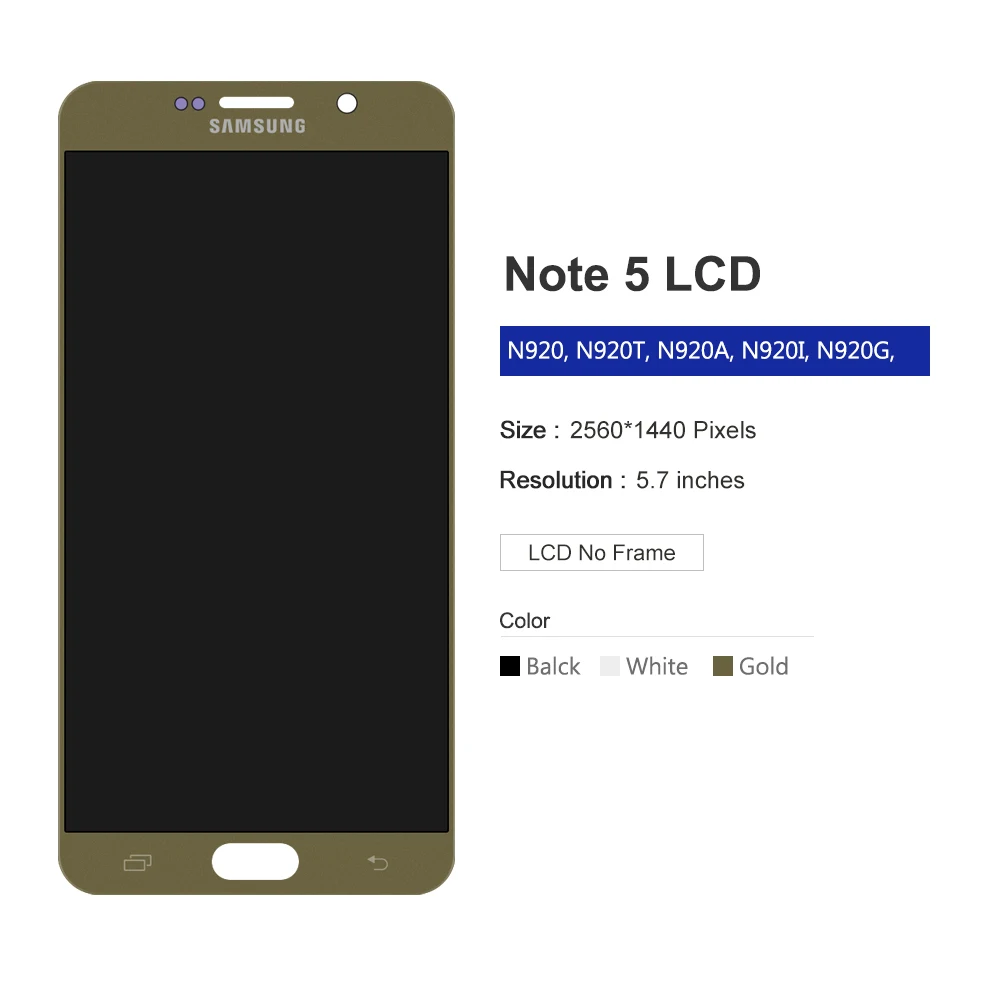 OLED-дисплей 5 7 дюйма для SAMSUNG Galaxy Note сенсорный ЖК-экран Samsung Note5 N920A N9200 SM-N920 N920C