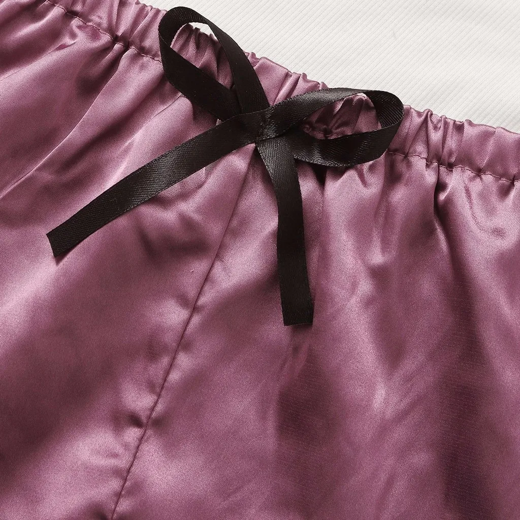 Новая Сексуальная кружевная и атласная пижама в комплекте из 3 предметов