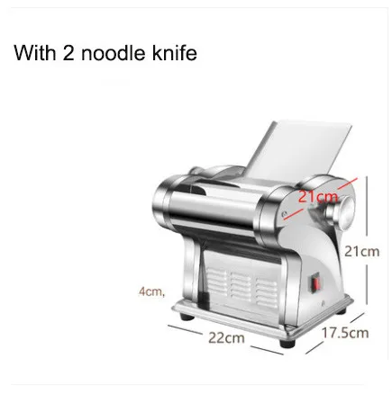 With 2 noodle knife Электрический пресс-машина для лапши, спагетти, паста, производитель, коммерческий резак для теста из нержавеющей стали, клецки, ролик, вешалка для лапши - Цвет: With 2 noodle knife