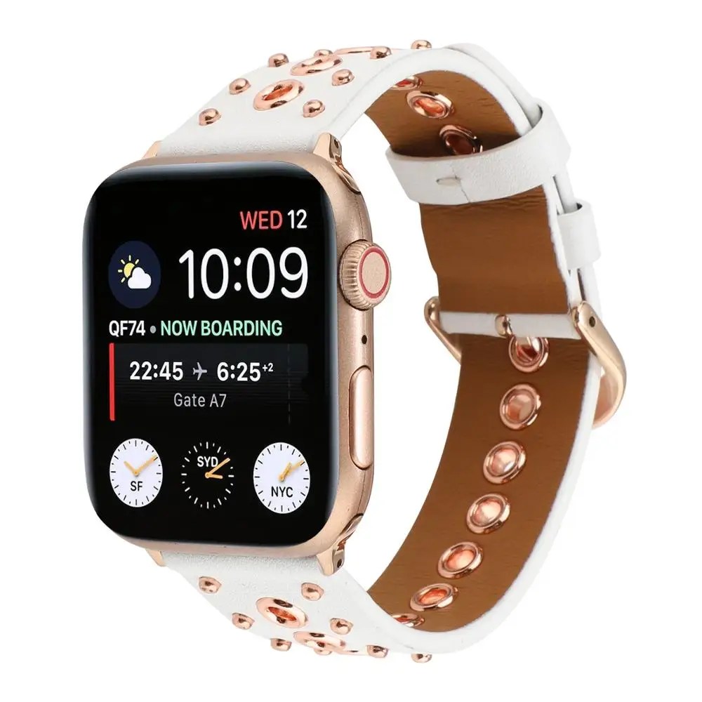 Ботильоны с заклепками в стиле панк Стиль ремешок для наручных часов Apple Watch 38 мм 40