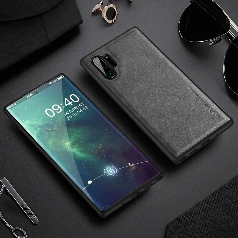 Grey X-Level кожаный чехол для samsung Note 10 Plus, мягкий силиконовый чехол на заднюю панель для samsung Galaxy Note 10, чехол для Note 10 Plus - Цвет: Grey