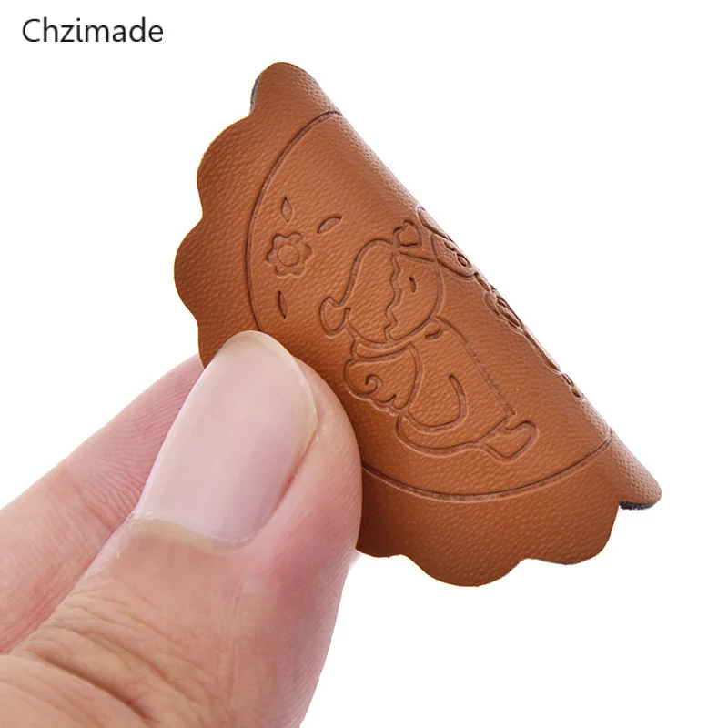 Круглые этикетки из искусственной кожи для мальчиков и девочек 8 шт./лот бирки