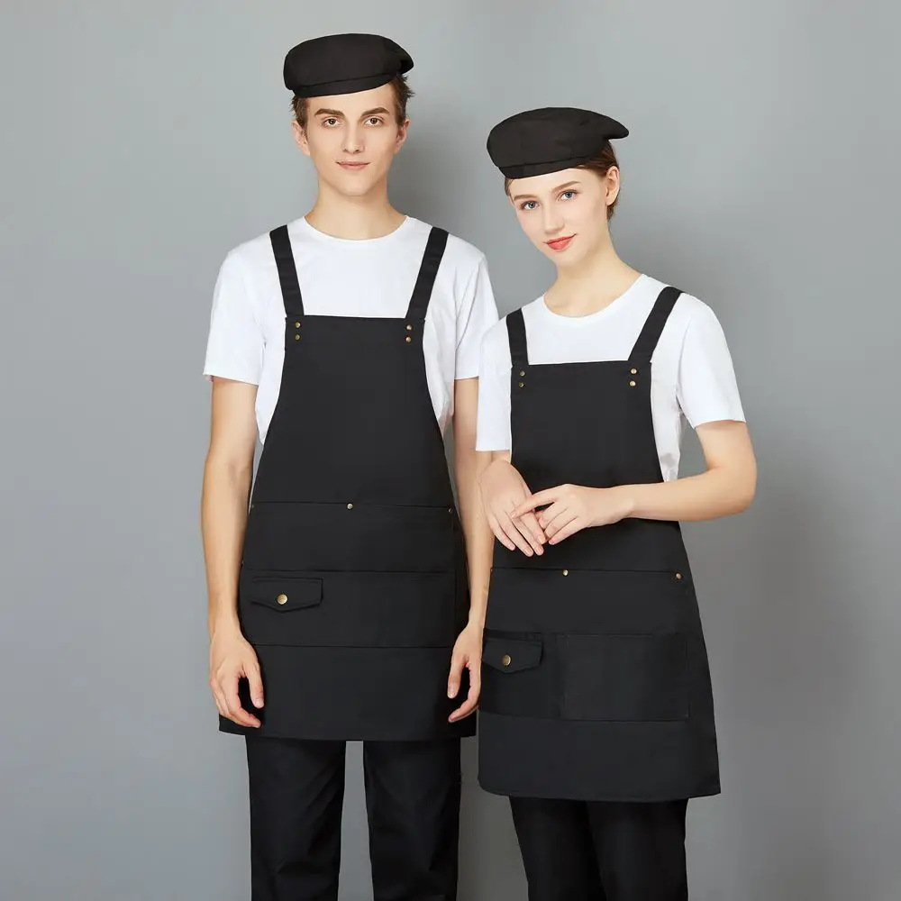 Кухонный фартук шеф-повара для приготовления пищи регулируемый крест-назад