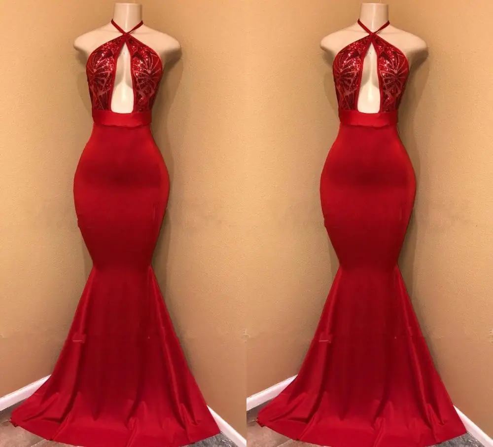 

Сексуальное Красное длинное платье-Русалка для выпускного вечера, новинка, без рукавов, крестиком, без рукавов, простое Формальное вечернее...
