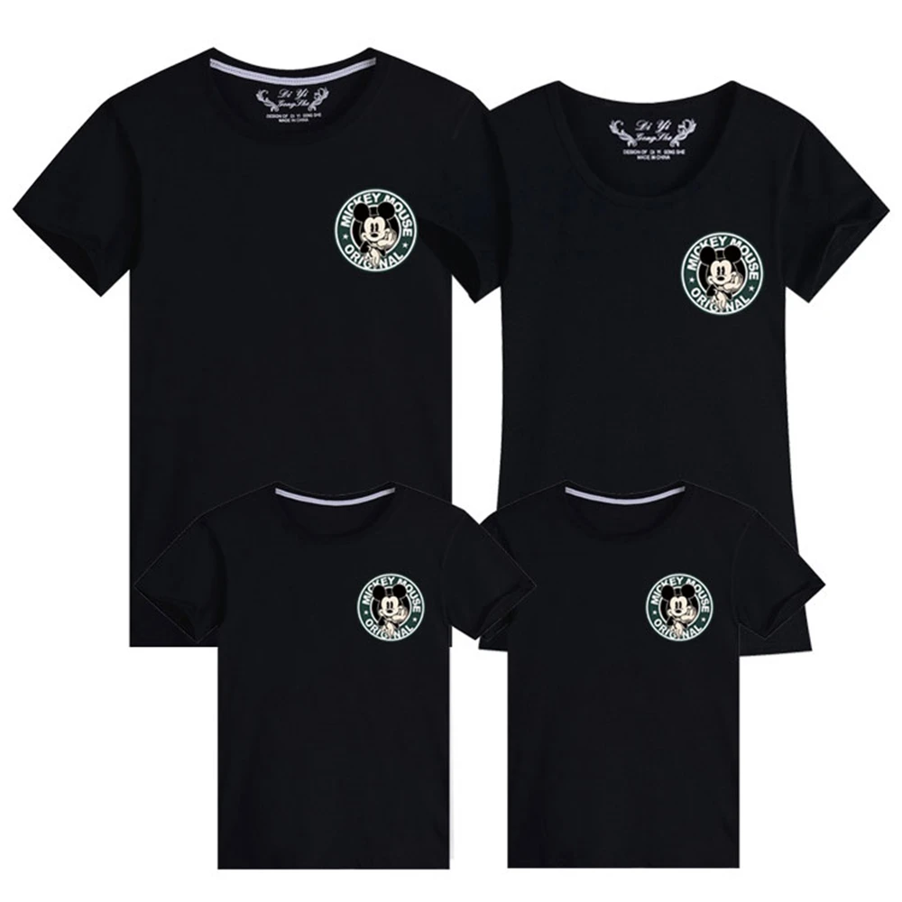 

Милые семейные одинаковые наряды Disney, футболка для мамы, папы, ребенка, сына, ребенка, семейная футболка, топы для детей с Микки и Минни, футбо...