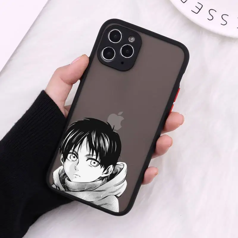 

Hot Anime Attack On Titan Phone Cases Matte Transparent For iPhone 12 Mini 11 Pro XR XS Max 7 8 Plus