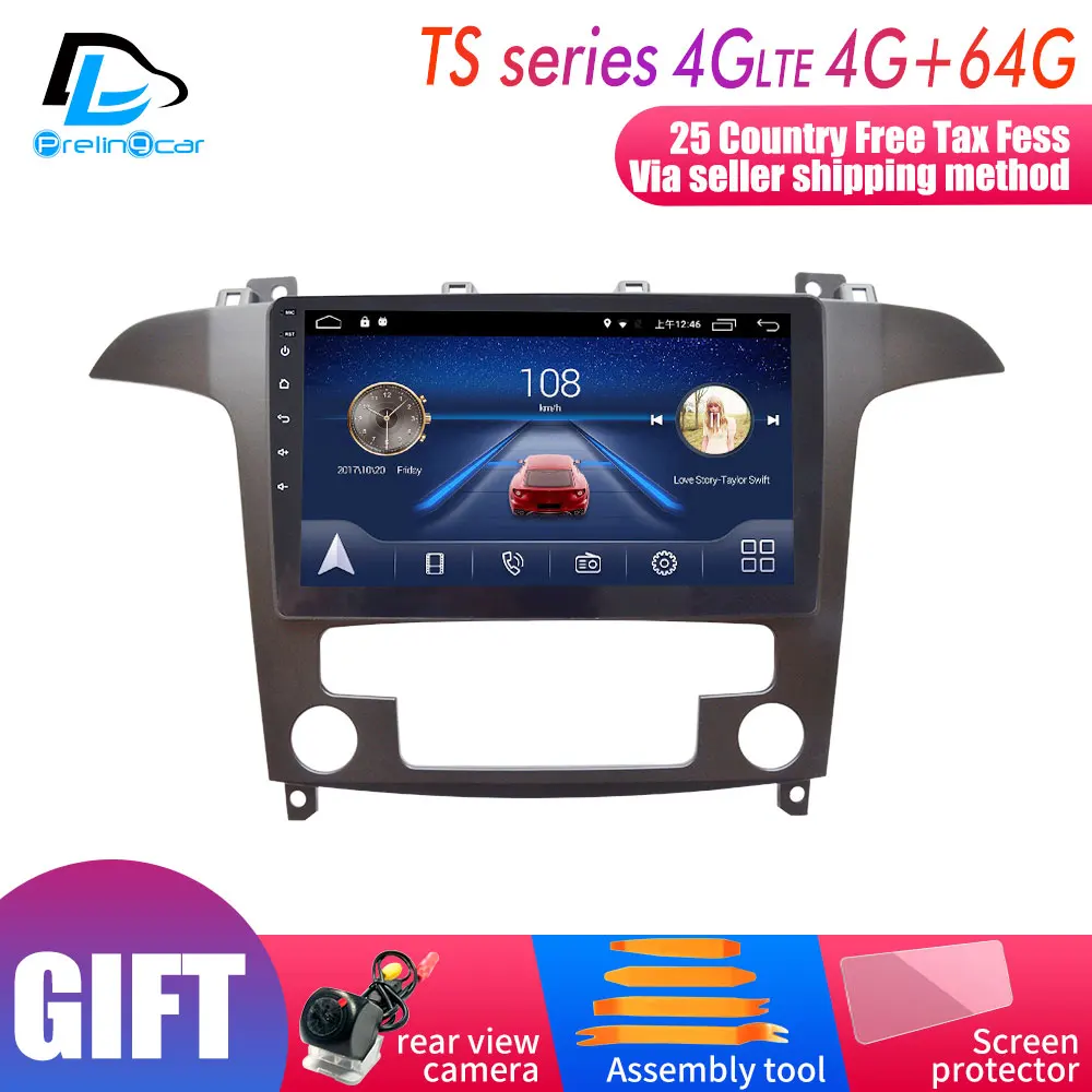TS player 4G64G 4G Lte Android 9,0 Автомобильная Мультимедийная навигационная система gps плеер для Ford S-Max 2007 2008 лет ips экран Радио стерео - Цвет: TS player 4G64G