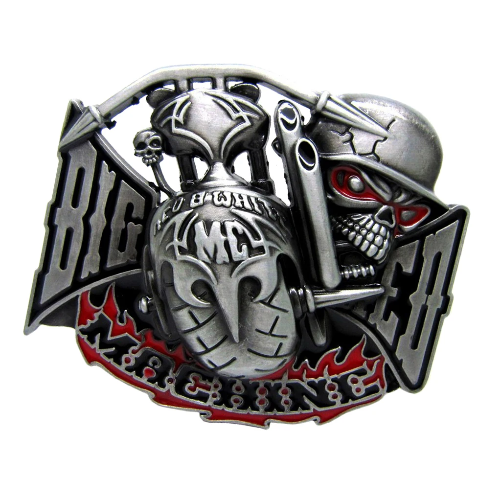 Модный ковбойский ремень с призрачным черепом пряжкой механический Байкерский