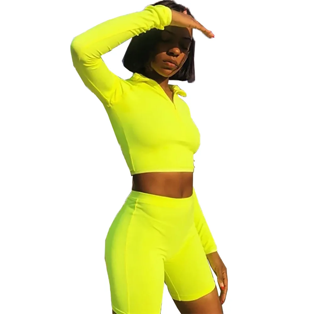 Новый модный сексуальный женский комплект с длинным рукавом однотонный