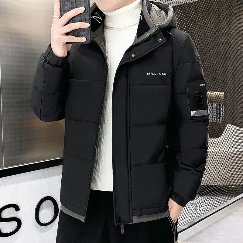 New Men's White Duck Down Jackets Casual Winter Korean Solid Loose Thick Warm Parkas Outwear Top Puffer Coats Large Size Clothes