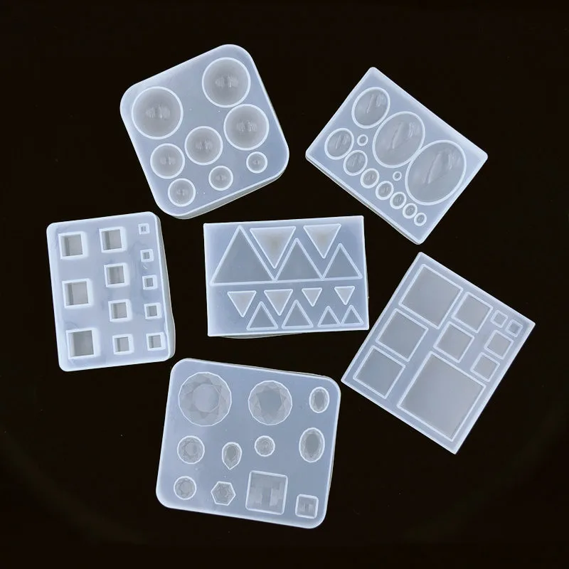 SNASAN cute beads Cube triangle Silicone Mold for jewelry earrings pendant making Resin jewelry tool UV epoxy resin molds crafts