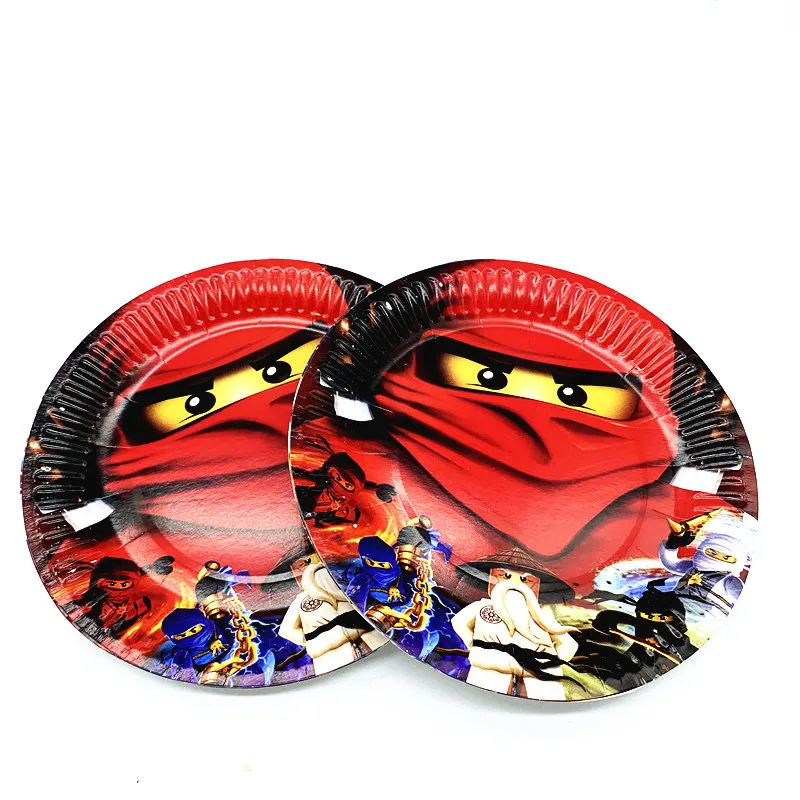 Детская одноразовая посуда в стиле ниндзя для дня рождения наборы вечерние