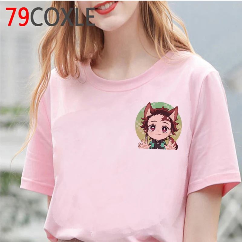 

Женская футболка с изображением истребителя демонов Kimetsu No Yaiba, Повседневная футболка в японском стиле ольччан