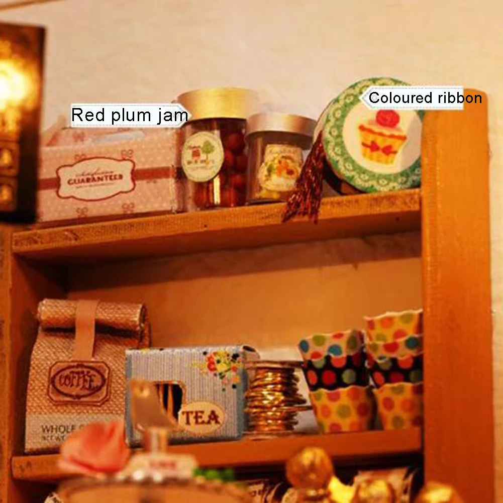 Деревянный миниатюрный светодиодный кукольный 3d дом мебель сделай сам в сборе