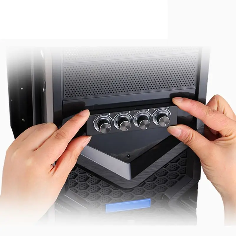 3 5-дюймовый ПК HDD 4-канальный с регулятором скорости вентилятора синим/красным