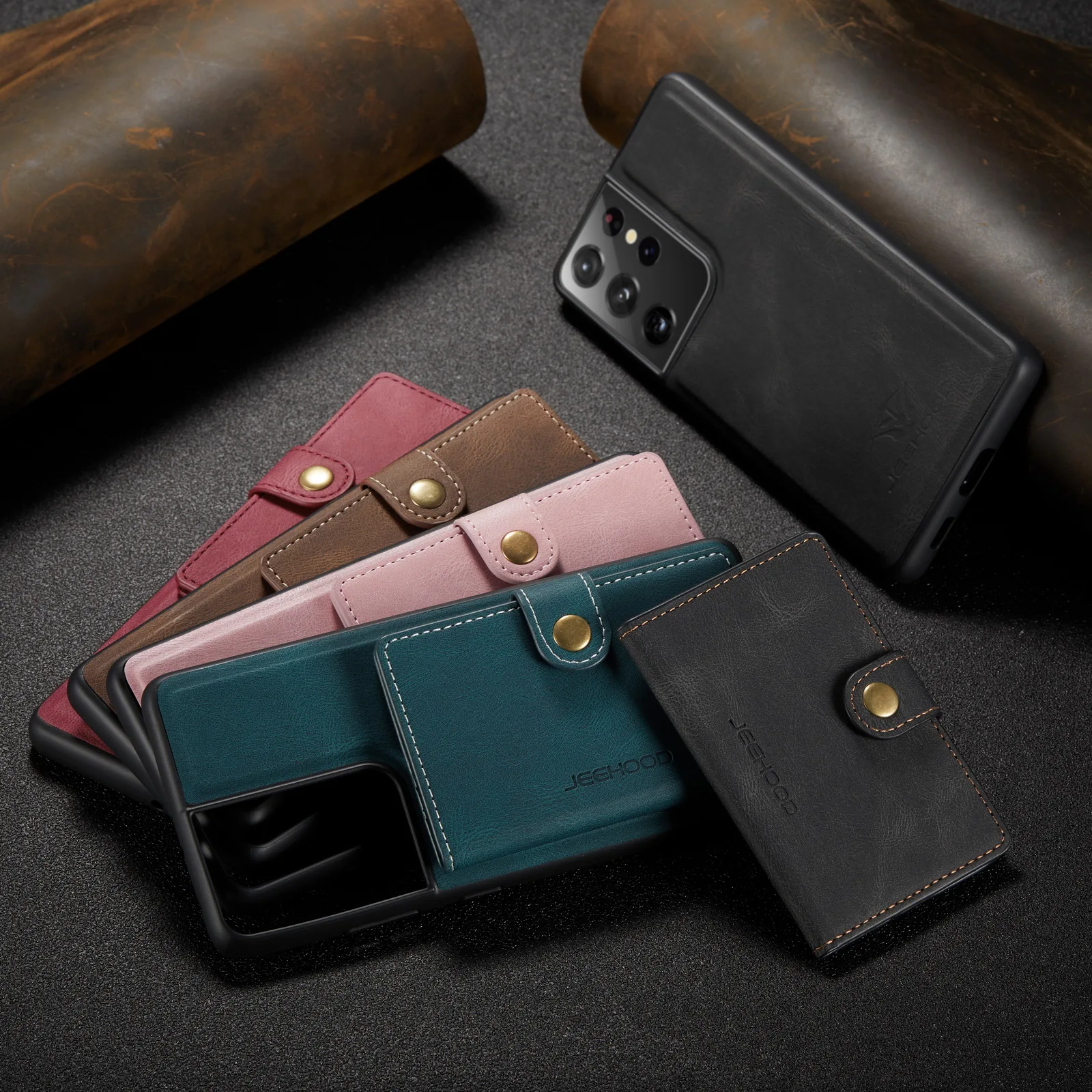 

Luxury 2 in 1 Magnet Wallet Leather Case for Samsung Galaxy S21 S20 Plus Note 8 9 10 Pro Note 20 Ultra A51 A52 A71 A72 5G Cover