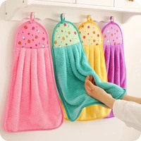 coral velvet bathroom supplies soft hand towel absorbent cloth dishcloths hanging cloth kitchen accessories 3038cm