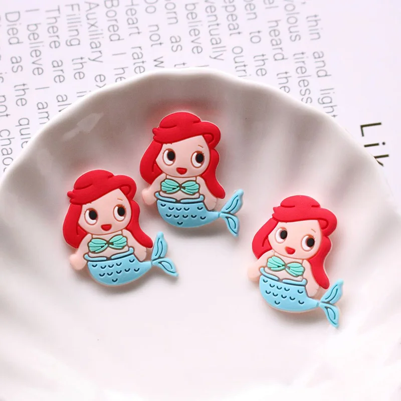 10 шт./лот Kawaii Мультфильм Русалка плоская задняя резинка ремесла DIY Украшения для
