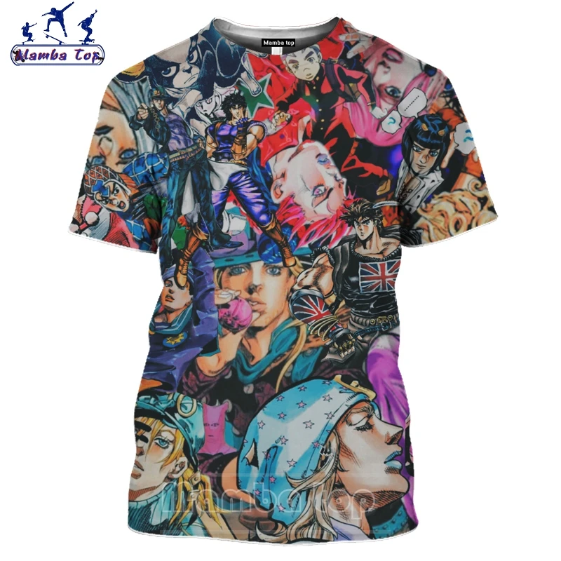 

Mamba Top Anime Tshirt Men Women Tees 3D Print Comics JoJo Bizarre Adventure T Shirt Unisex Bruno Bucciarati Sandy Beach Clothes