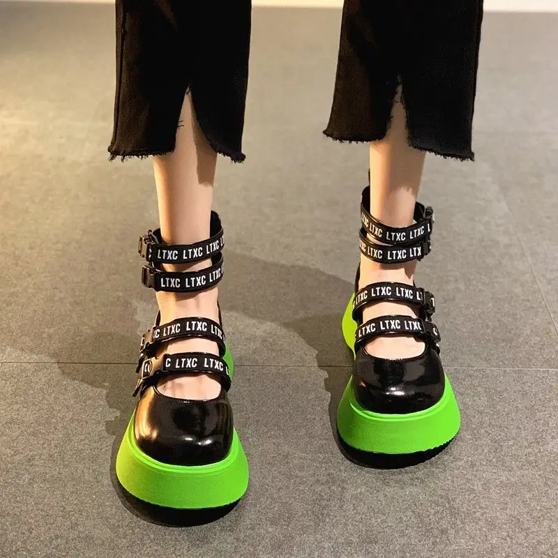 

Туфли женские на толстой подошве, летние дышащие универсальные туфли в британском стиле, удобные туфли Мэри Джейн, новинка 2021