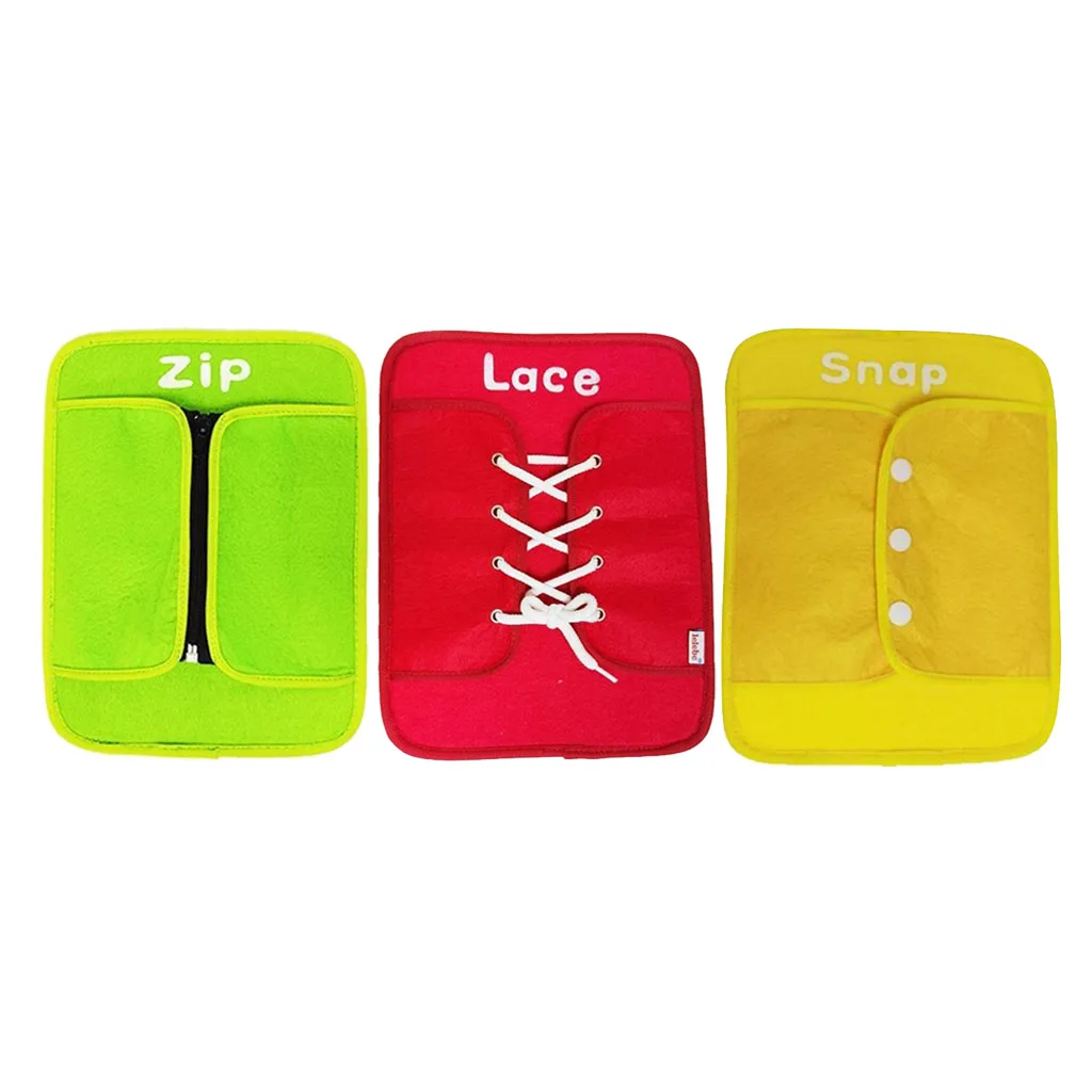 

Toddler Busy Board Montessori Basic Skills Activity Baby Fine Motor Learn Dress