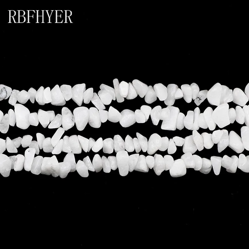 RBFHYER белый мрамор нерегулярные гравия бусины натуральный камень 4 мм ~ 10
