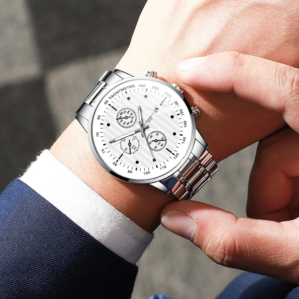 

business men watches 2021 luxury Fashion Simple Black Blue Gold Retro Stainless Steel Mechanical Watch Wrist Clock Watch Gifts
