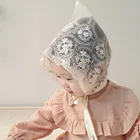 Детская кружевная шапка для девочек, новинка, корейский реквизит для фотосъемки новорожденных, шляпка с цветком, белая хлопковая шапка принцессы