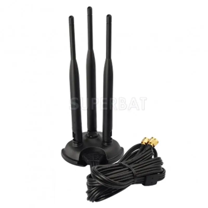 Superbat WiFi антенна RP-SMA Двухдиапазонная 2,4 ГГц 5,8 ГГц Магнитная база для беспроводного маршрутизатора шлюз PCI Express сетевые карты адаптер