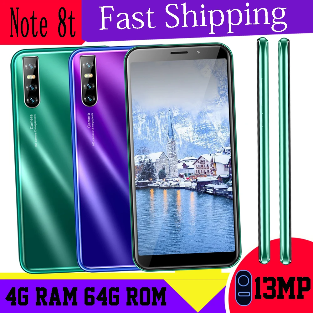 Примечание 8t Global quad core смартфонов 5MP + 13MP 18:9 4 Гб Оперативная память 64 Встроенная face