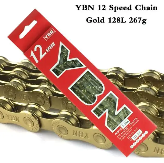 YBN 12 скоростная велосипедная цепь MTB горный велосипед дорожный велосипед 12 S золотые цепи для Shimano Sram Campanolo 12 система отслеживания скорости - Цвет: 12s gold