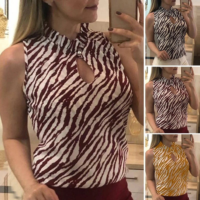 

Summer WoMen Tops Casual Large Size Wild Sleeveless Hollow Slim Lady Shirt