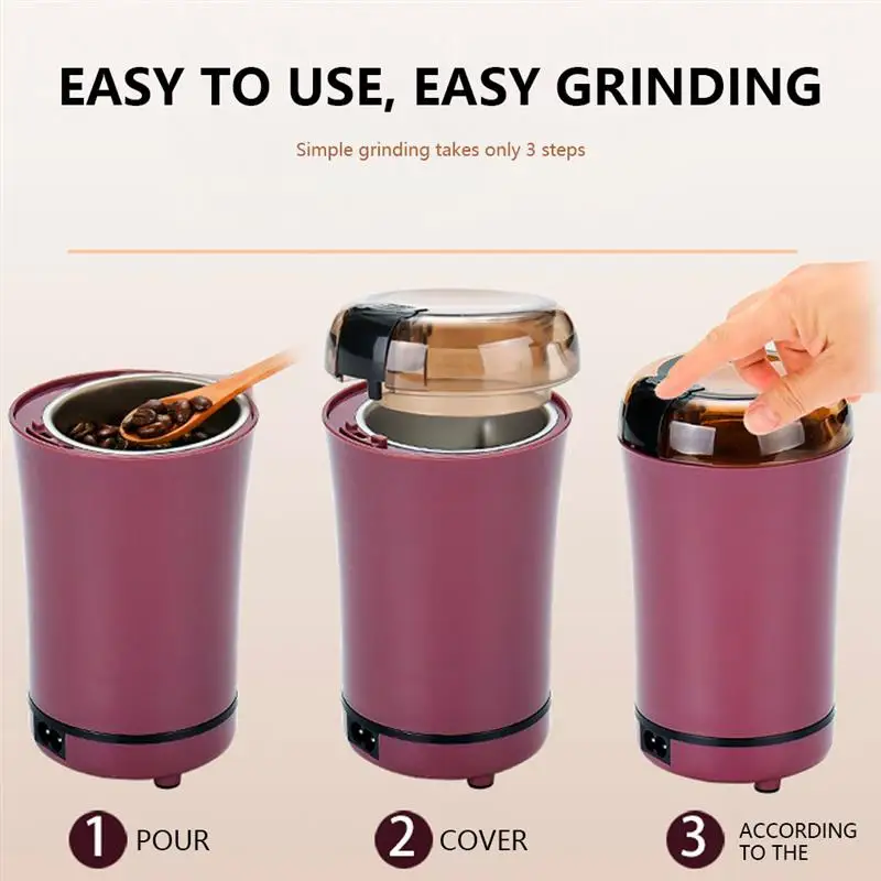 

Electric Coffee Grinder Mini Household Powerful Bean Grinder for Coffee Beans Spices Nuts Seeds Peanuts Grains Herbs