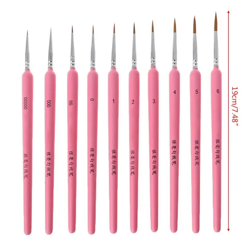 

10Pcs/set Wolf Hair Hook Line Pen Fine Paint Brush Pen Set Artist Watercolor Acrylic Painting Brush Art Drawing Supplies