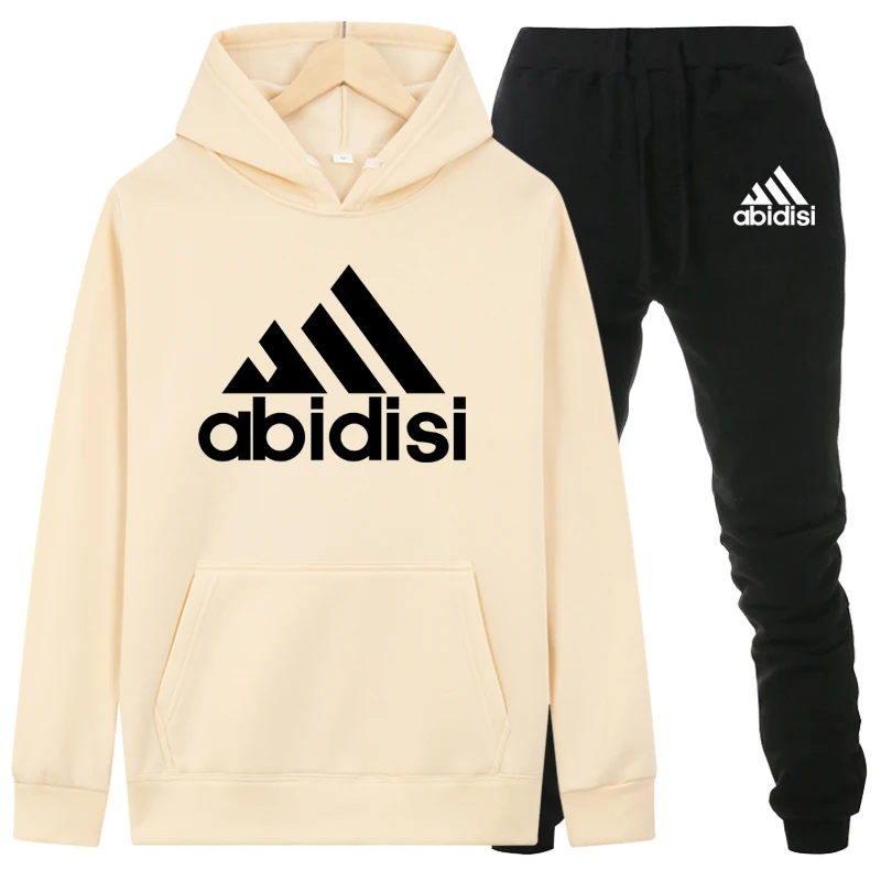 

2021 Autumn Winter Men/Women Hoodies Sweatshirt 2 Piece Suit Tracksuit+Sweatpant Set Hip Hop Streetwear Hoodie Hooded Pullover