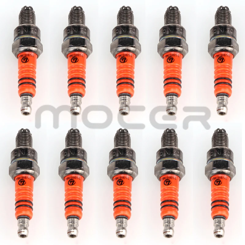 

10 шт./компл. Свеча зажигания A7TJC 3 электрода для GY6 50cc-125cc Мопед Скутер ATV Quads Replament Запчасти для ремонтных инструментов