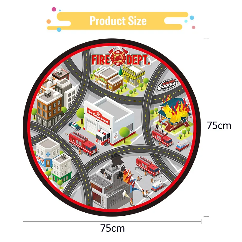 

75*75CM City Alloy Car Crawling Floor Game Mat Carpet High-tech Helicopter Traffic Vehicle Storage Bag Toys For Children Gifts