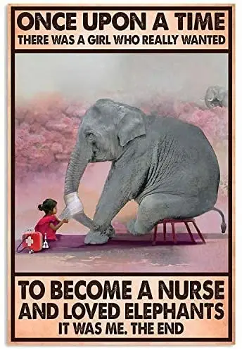 

SIGNCHAT Once Upon A Time There was A Girl Who Really Wanted to Become A Nurse Poster Retro Art Wall Decor Metal Sign Poster