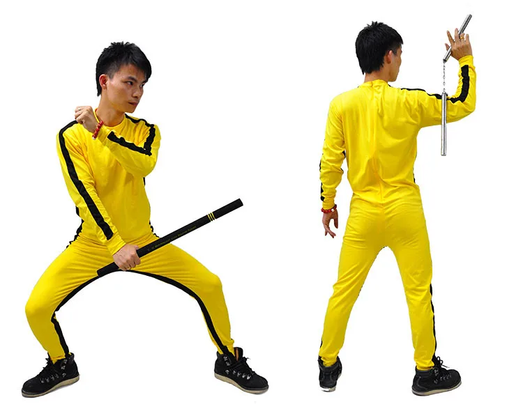 Классическая желтая Униформа кунг-фу костюм Брюса Ли для косплея JKD Jeet Kune Do Death Game