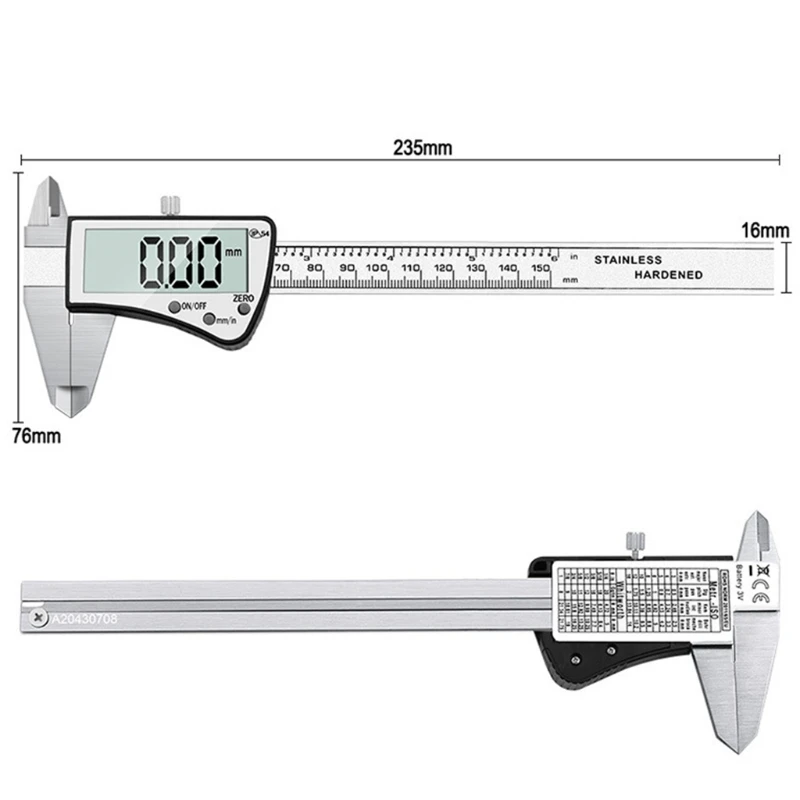 

150mm 6'' Stainless Steel Digital Vernier Caliper IP54 Waterproof Electronic LCD Calipers Measuring Tool Instrument
