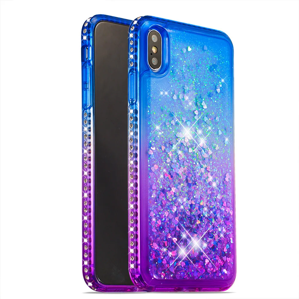 Для iPhone 11 Pro X XS MAX XR 8 7 6S 6 Plus 5 5S Блестящий с жидкостью песок алмаз градиент ТПУ чехол с блестящим зыбучим песком - Цвет: LZ