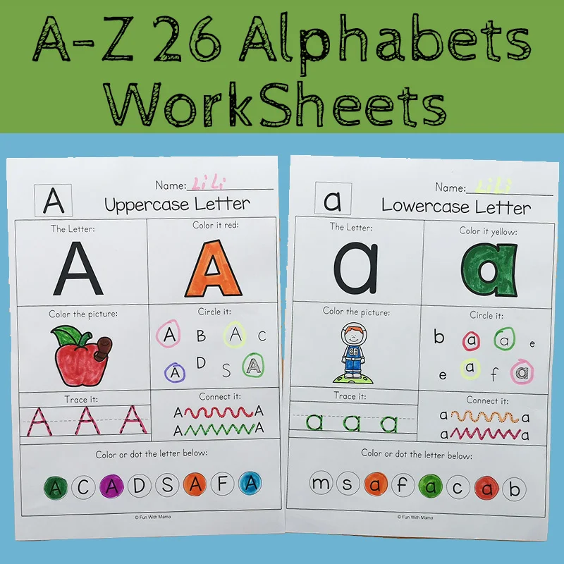 26 букв A-Z Алфавит Фонетика слова практика бумага Дошкольное обучение английский