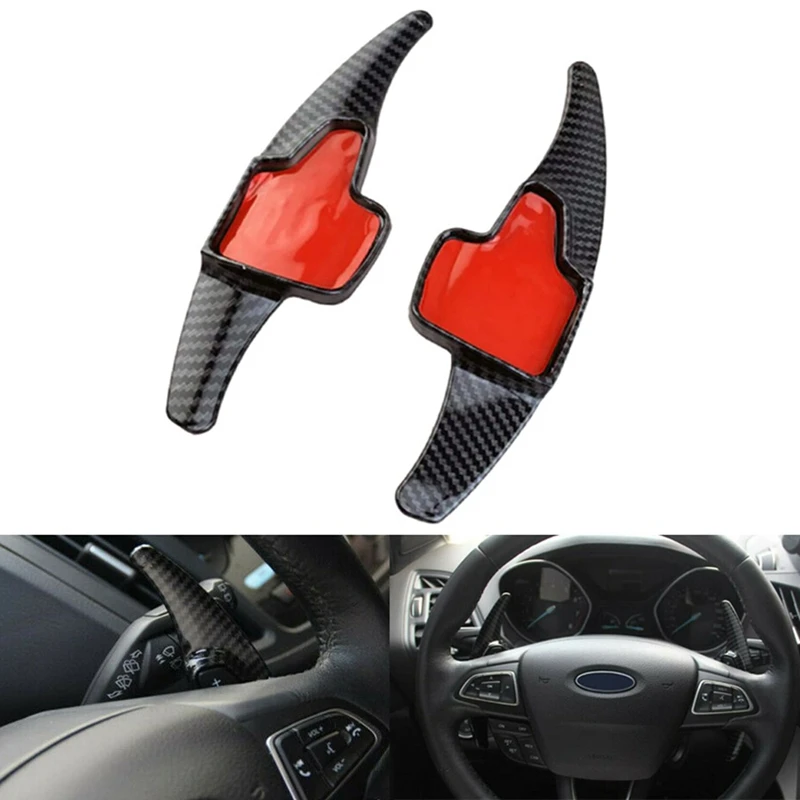 

ABS Carbon Fiber Steering Wheel Shift Paddle Shifter Extension Shape for Ford Focus Kuga EcoSport Interior Accessories