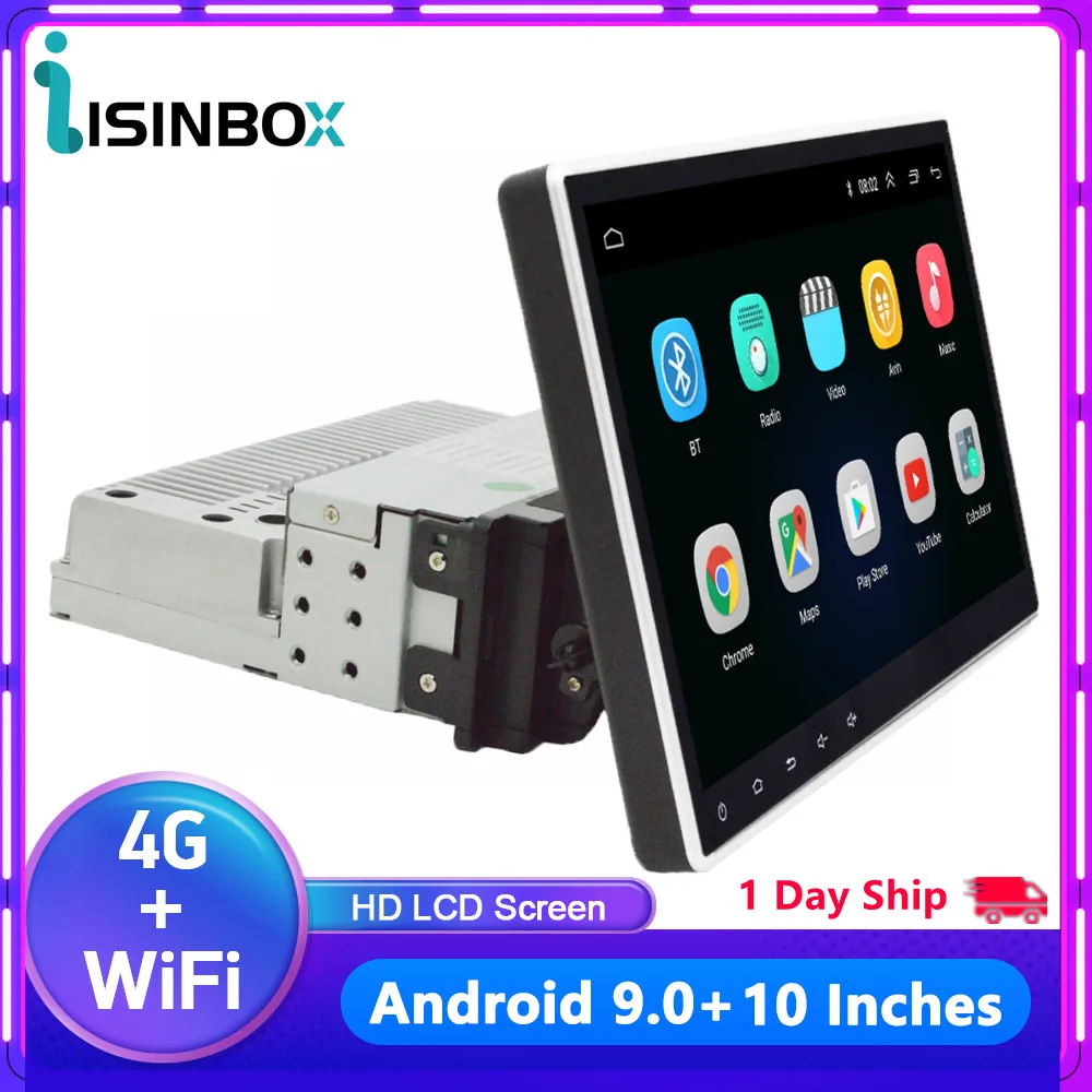 

Автомагнитола ISINBOX 1DIN, мультимедийный плеер на платформе Android, 4G/WIFI, поворот на 30 °, 10 дюймов, 2 ГБ + 32 ГБ, HD, сенсорный экран, GPS-монитор, стерео пр...