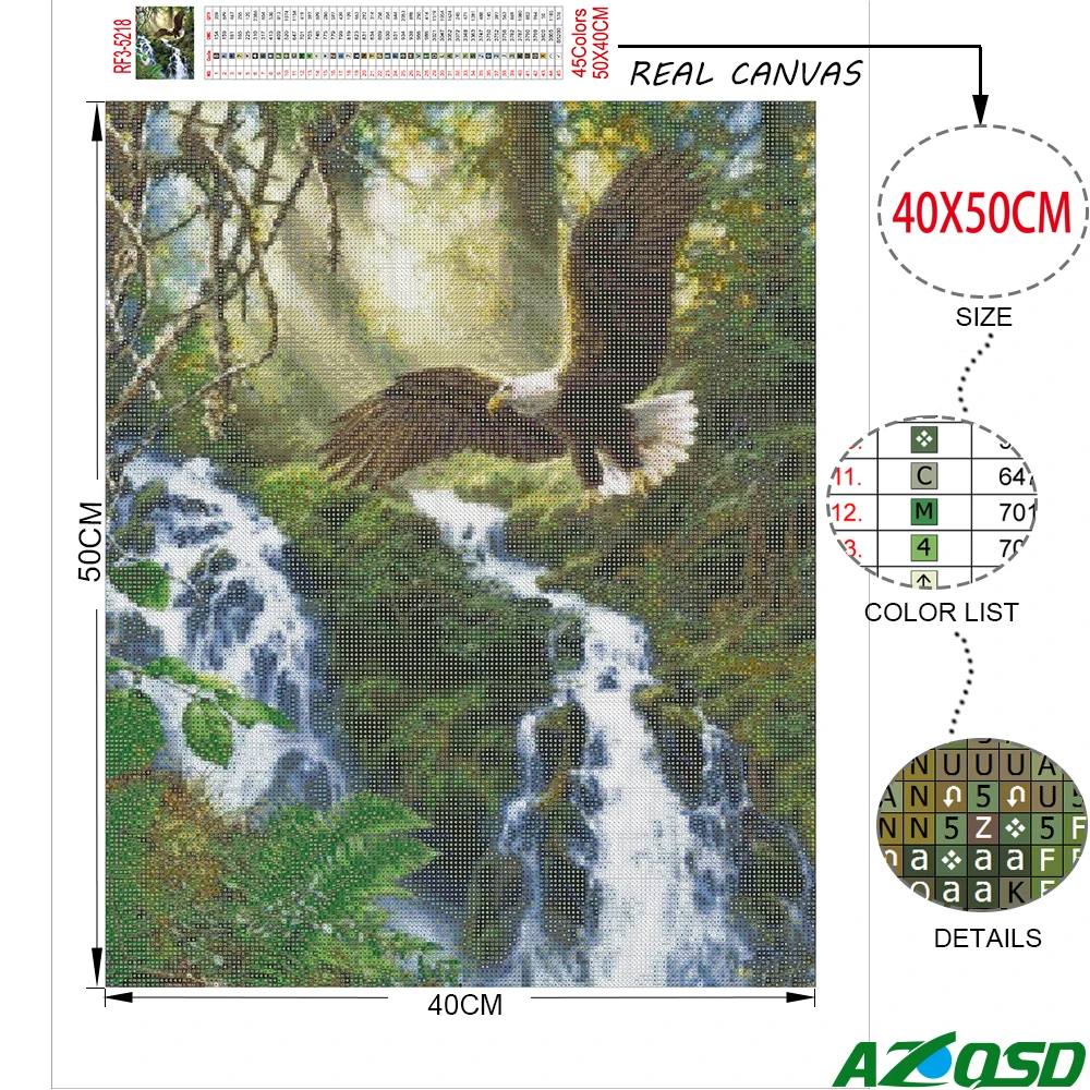 Алмазная живопись AZQSD полноформатная картина Стразы с пейзажем домашний декор